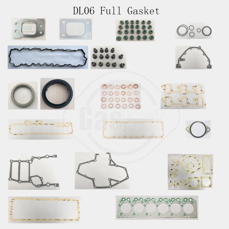 D6CA D6CB DL06 complete Engine Full gasket set kit for Doosan Daewoo Spare Parts 8/12MM 20910-84A01 8400  20910-84B00