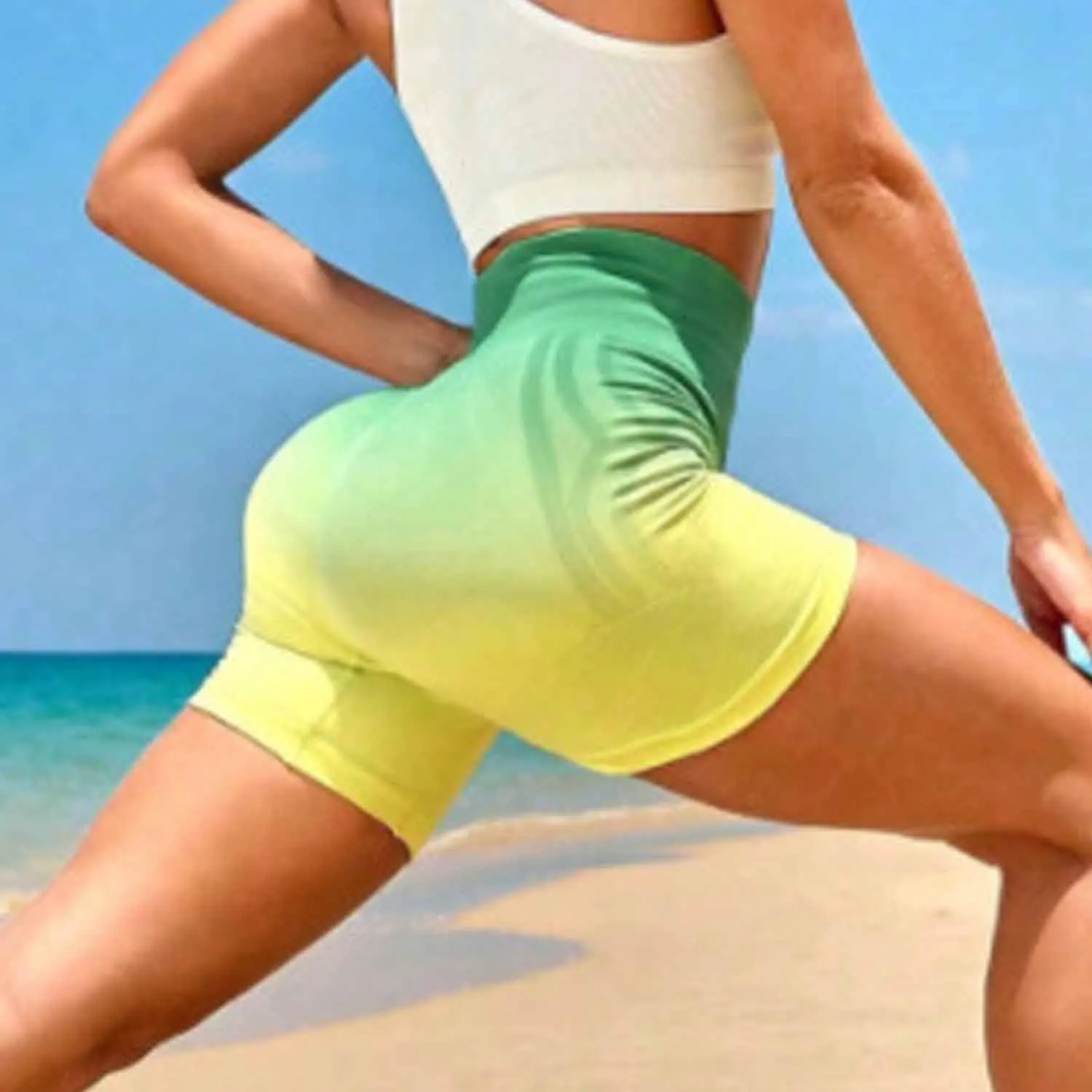 

Women Yoga Shorts Sweatpants Tight Running Tight Gym Push Up Fitness Shorts Women Seamless Peach Hip-Lifting High Waist Shorts
