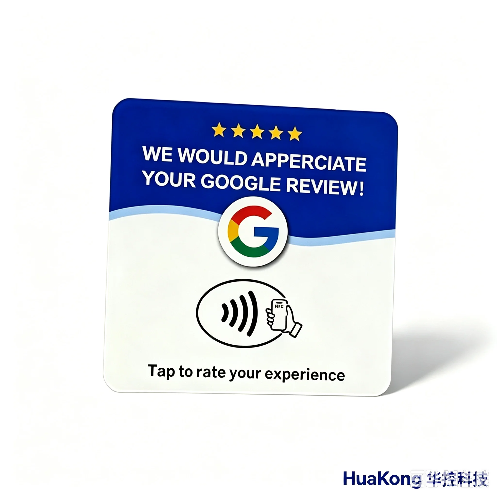 Google signboard card Acrylic NFC Code Tap Business Desktop sticker Google Card RFID NFC Card Google Review Card