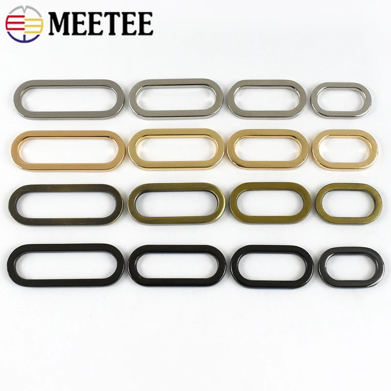 

10Pcs Meetee 19/25/32/38mm Metal O Ring Buckle for Bag Strap Adjuster Clasp Belt Webbing Connector Hook DIY Hardware Accessories