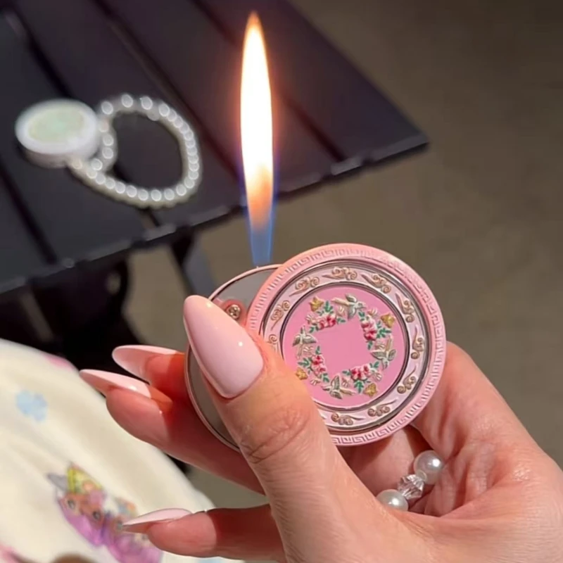 

Advanced Three-dimensional Relief Dial Bead Chain Inflatable Lighter Fashionable Rotating Pressure Reducing Lighter Smoking Gift