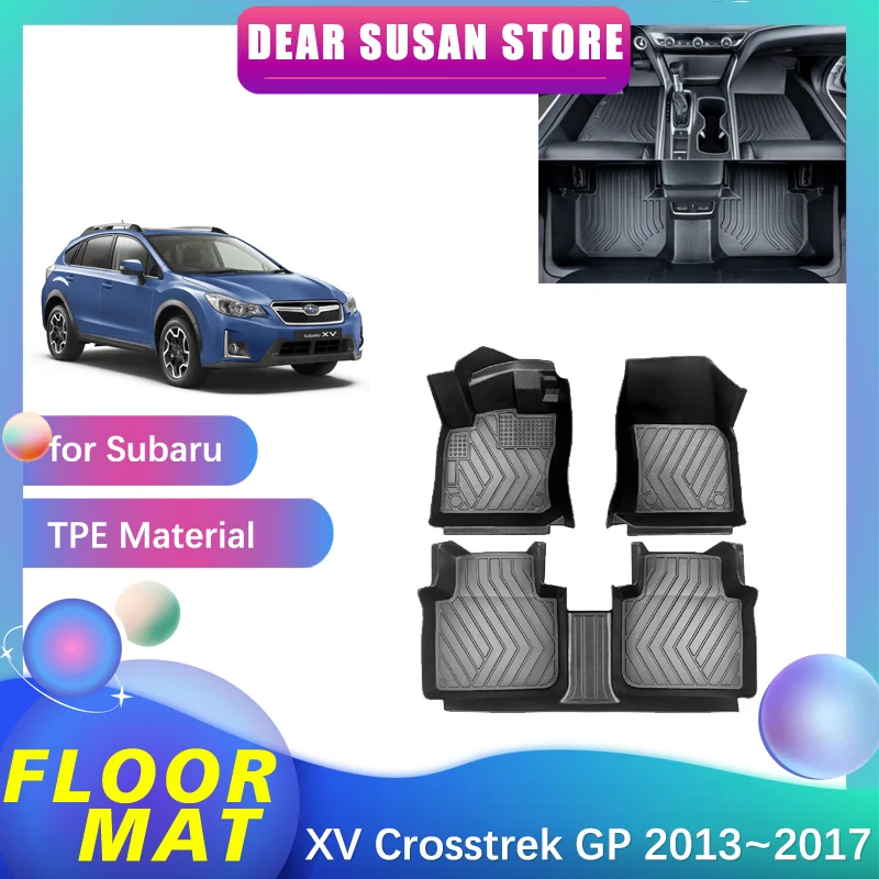 Car Floor Mat for Subaru XV Crosstrek GP 2013~2017 Tray Foot TPE Waterproof Inner Liner Carpet Pad Custom Cover Rug Accessories