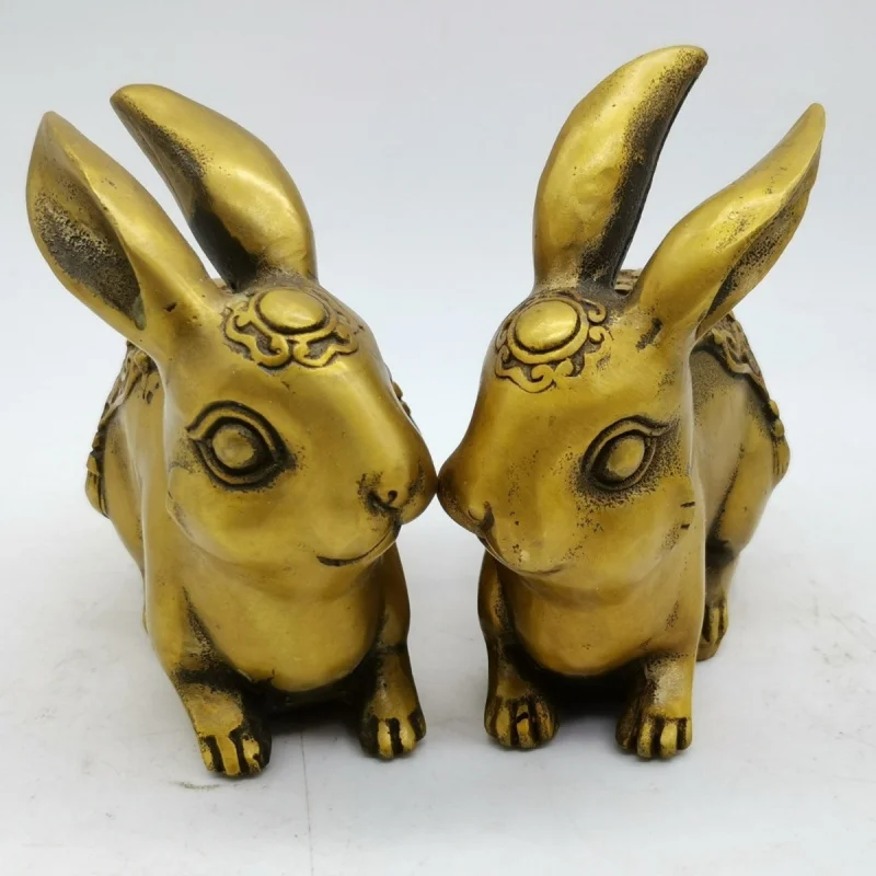 Antique Collection: Wealthy Bronze Rabbit - Abundant Fortune, Full of Blessings, Well-Crafted and Exquisitely Made