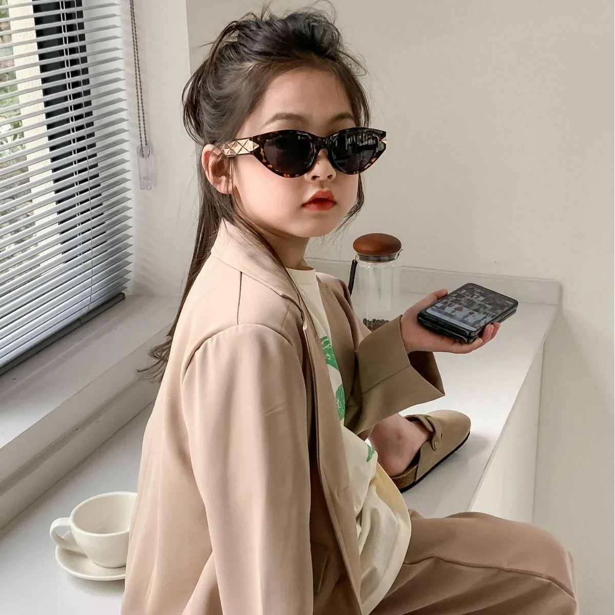 Kid Clothes Suit 2024 Spring and Summer Crisp Top Coat Cardigan and Pants 2-piece Suit Boys and Girls Korean Style Fashion Set