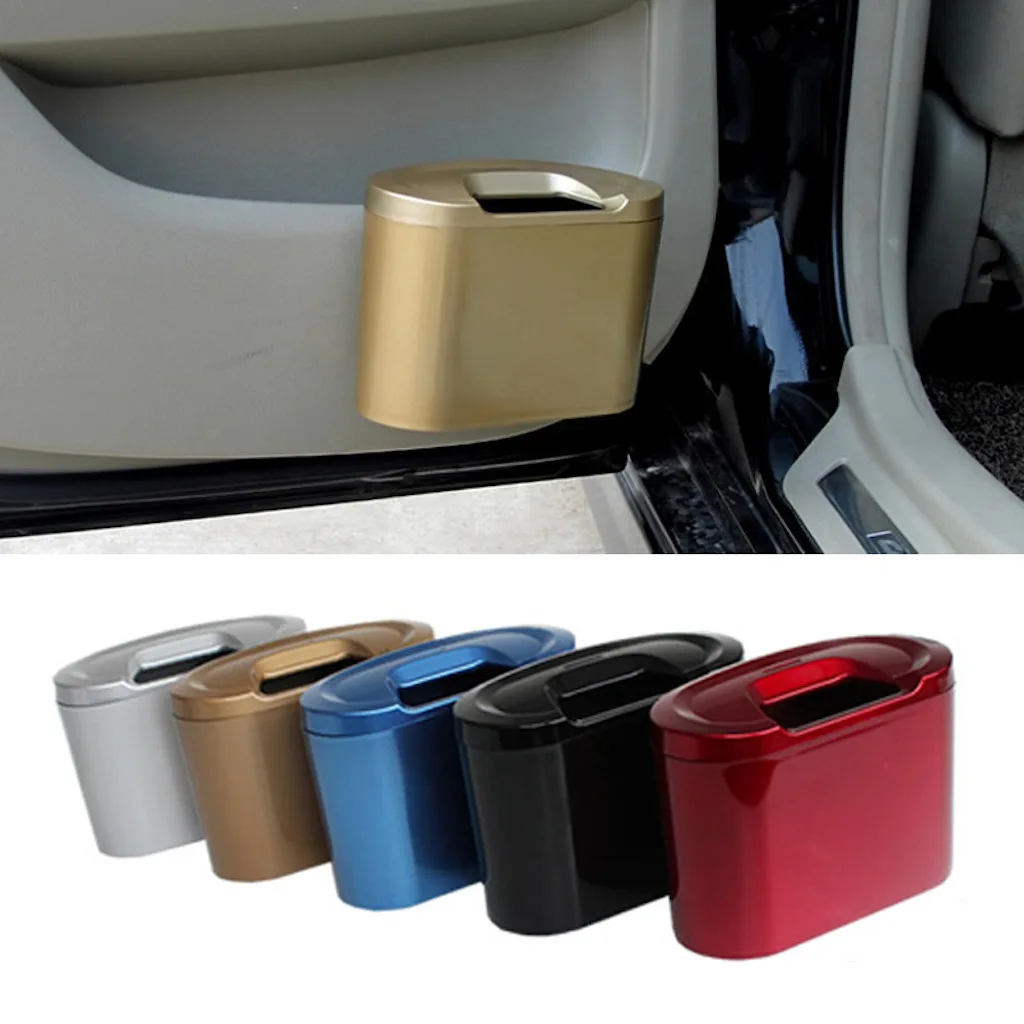 Car Trash Can Garbage Holder Ashtray Storage Bag Accessories Auto Door Seat Back Visor Trash Paper Dustbin