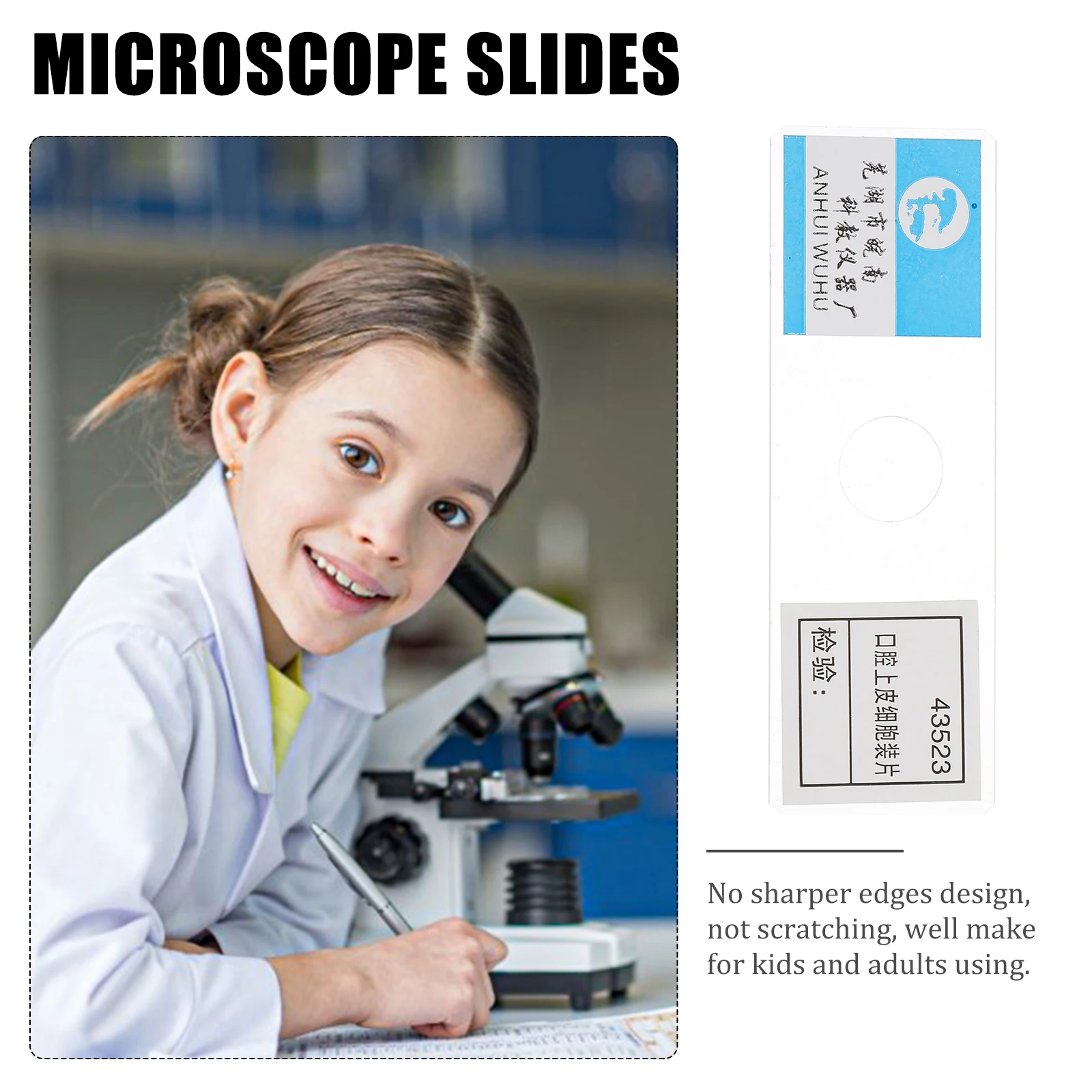 

5Pcs Glass Microscope Slides Oral Epithelial Cells Prepared for Biology Class Biological Education Science Tool