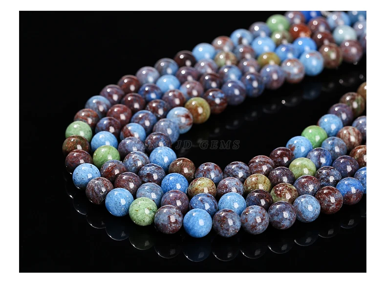 4 6 8 10mm Natürliche Blaue Steinperlen Runde Lose Abstandsperlen Edelsteinperlen Schmuckherstellung DIY Armband Halskette Zubehör Großhandel – Detail 10