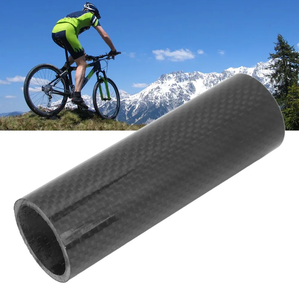 3K Carbon Fibre Bicycle Headset Spacer 10cm Length Black Bike Fork Washer 28.6mm Diameter Bike Stem Spacer Bike Accessories