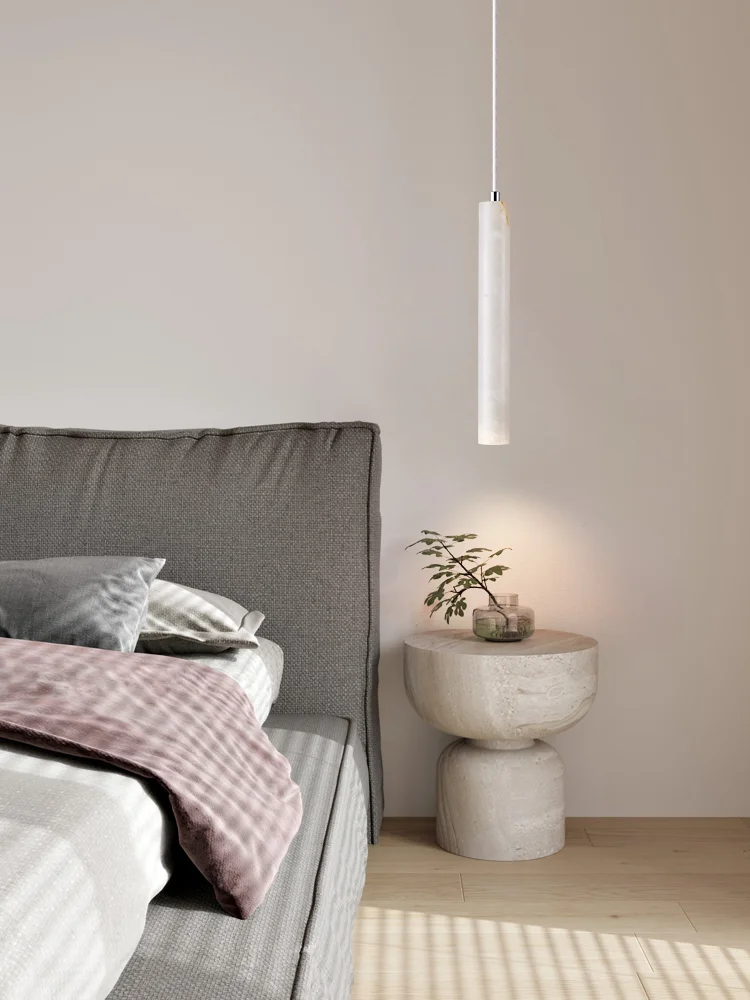 Led Pendant Lamp Long Tube Wood Ceiling Lamp Japanese Style Quiet Wind Bedroom Bedside Chandelier Retro Modern G9 Replaceable