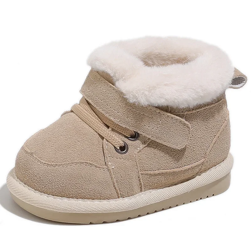 

Baby Snow Boots Winter New Plush Warm Thick Fur Children's Casual Shoes Soft Sole Anti-slip Girls and Boys Cotton Shoes