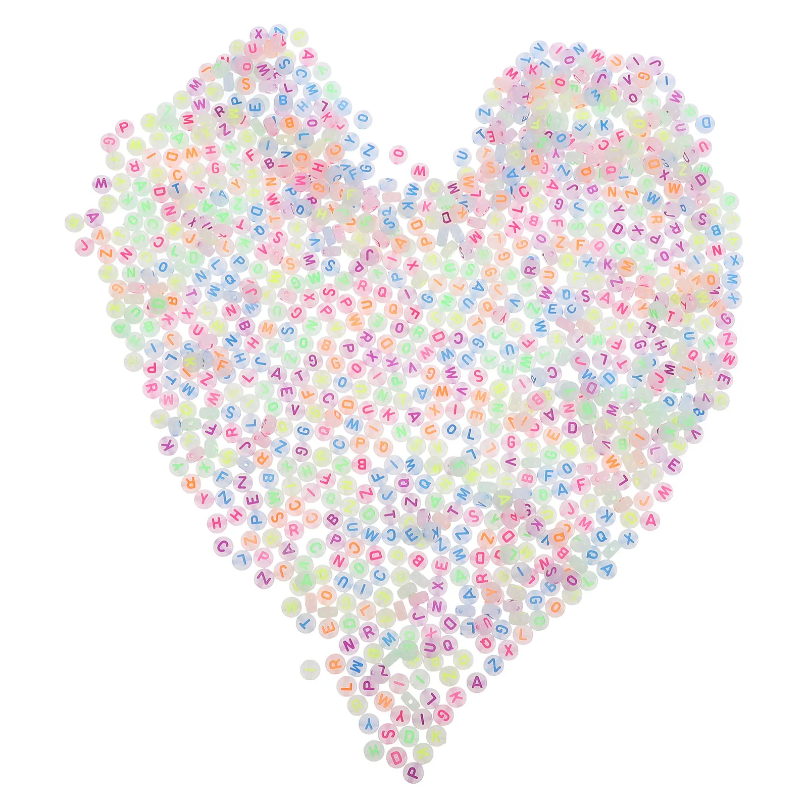 

1000pcs Glow In The Dark Letter Luminous Alphabet Diy Plastic Beads For Jewelry Making Craft Bracelets Necklaces Diy Supplies
