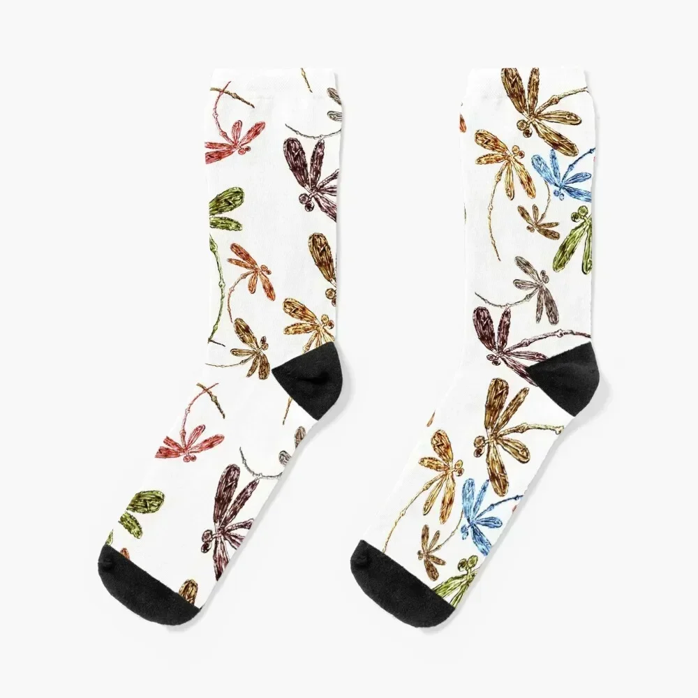 

Dragonfly Frenzy Rainbow Socks Stockings compression christmas gift christmas gifts compression Socks Man Women's