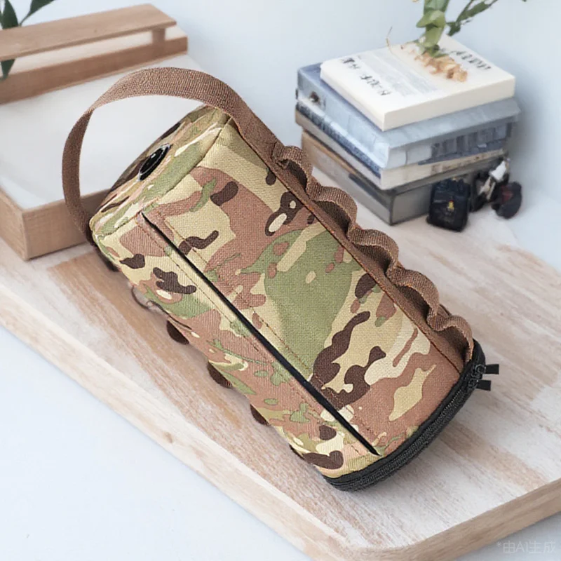 

Outdoor Tissue Holder Polyester Hiking Roll Paper Storage Case Zipper Closure Napkin Box Cover Hanging Camping Paper
