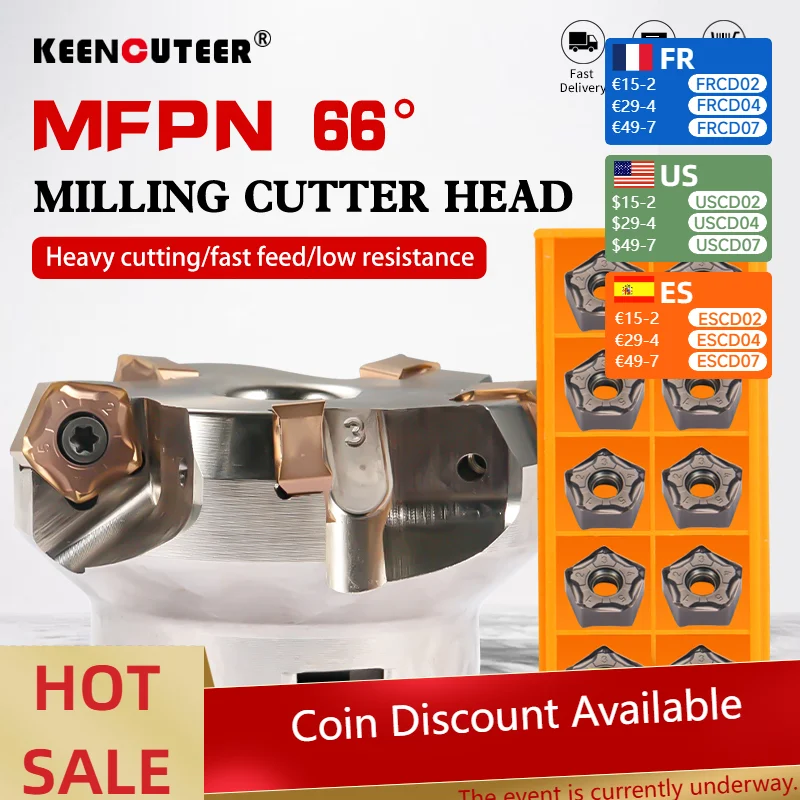 

HSB-MFPN66 Головка торцевой фрезы с ЧПУ для тяжелой резки Сменная фреза MFPN и токарный станок с твердосплавными фрезерными пластинами PNMU