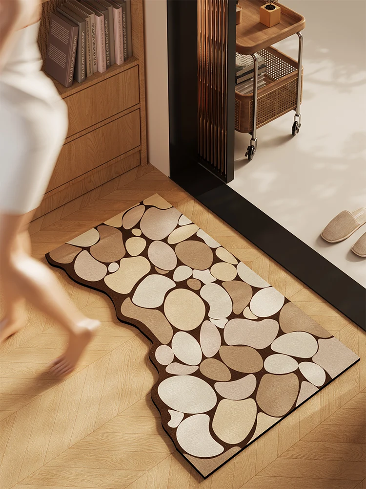

Современный высококачественный креативный коврик для ванной из силикона, влаговпитывающий, нескользящий, для входа в дом, ванную комнату, туалет