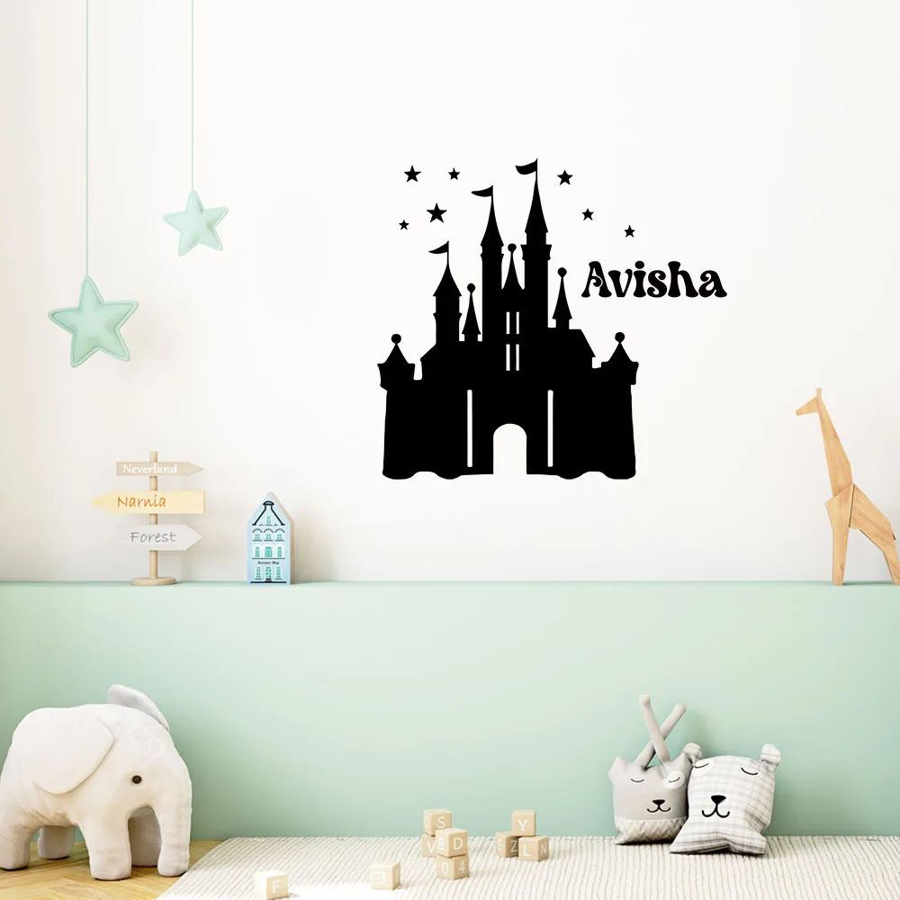 1PC Cool Castle Stars Custom Text Wall Sticker Pvc Removable Living Room Decor Decal Creative Stickers