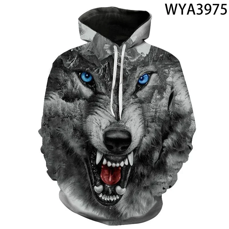 3D Printed Hoodies Men Women Wolf Animal Series Pullover Sweatshirts Cool Boy Girl Kids Streetwear Long Sleeve Fashion Coat