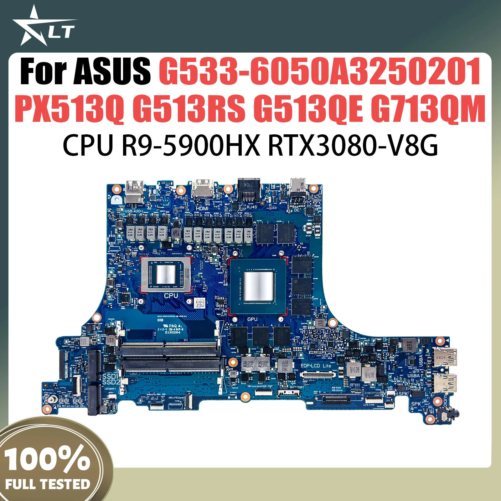 G513Q R9-5900HX RTX3080-V8G Mainboard For ASUS PX513Q G513RS G513QE G713QM G713QR Laptop Motherboard G533-6050A3250201