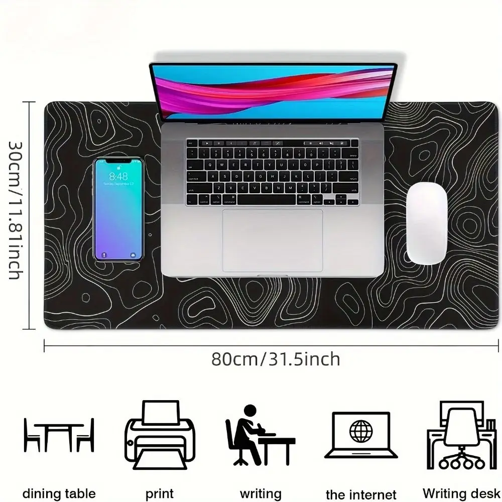 Non-slip Mouse Pad Rubber Large Keyboard Mouse Desk Pad With Stitched Edges Dirt-resistant Computer Keyboard Mat for Home Office