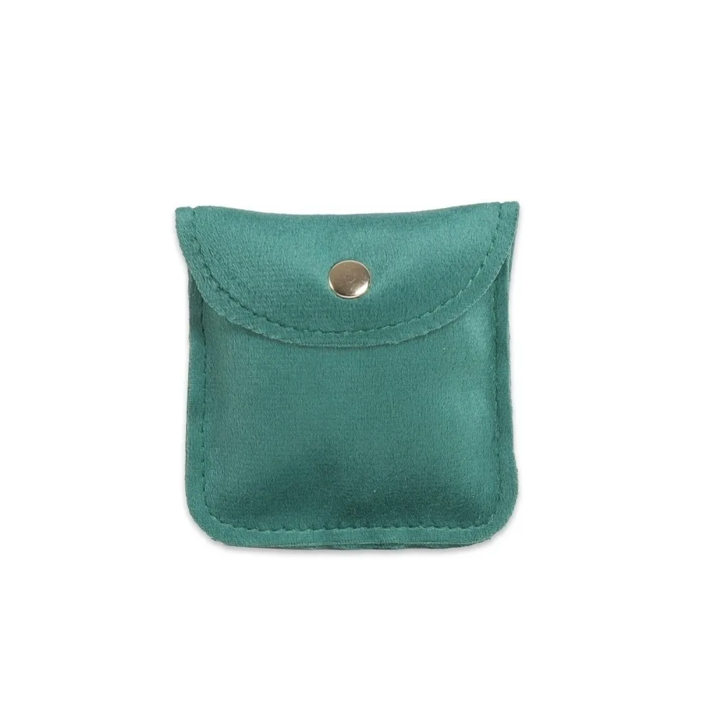 Soft Velvet Jewelry Pouch Snap Button Portable Packaging Gift Bag Dust Protect Envelope Style Storage Jewelry Organizer