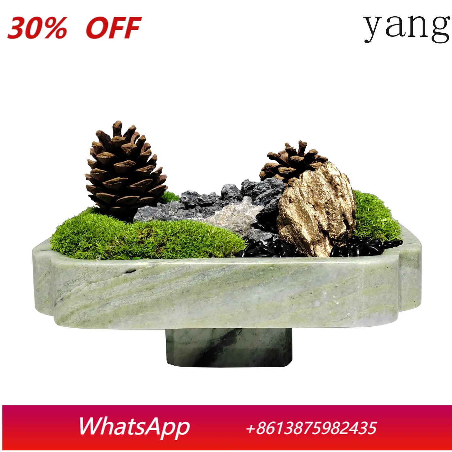 

CX new Chinese designer ornament marble moss decoration