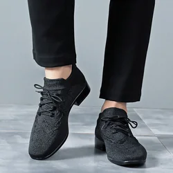 Salsa Dance Shoes Men Latin Dance Shoes Genuine Leather Soft Sole Men's Tango Ballroom Modern Dancing Shoes Sneakers Man Adult 