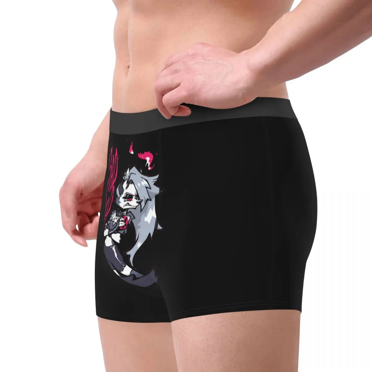 Loona Bad Mood Men\'s Underwear Helluva Boss Anime Boxer Shorts Panties Printed Breathable Underpants for Homme Plus Size