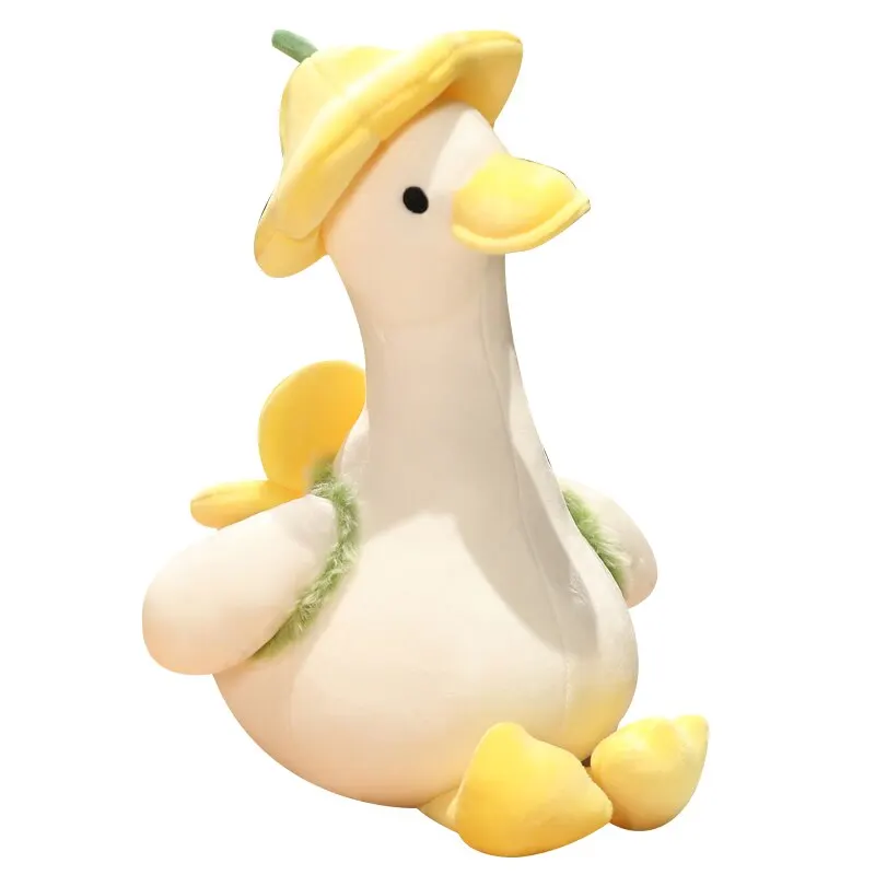 Jouet en peluche de canard kawaii, fleur de beurre de canard, animal en peluche, meilleur cadeau, simulation drôle, 30cm