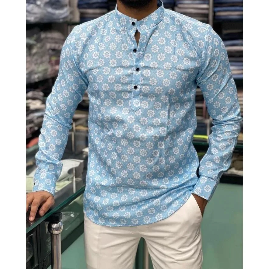 قميص مسلم قفطان دبي رداء رجالي بأكمام طويلة نمط عرقي الوقوف طوق الملابس العربية Ropa Musulmana Hombre