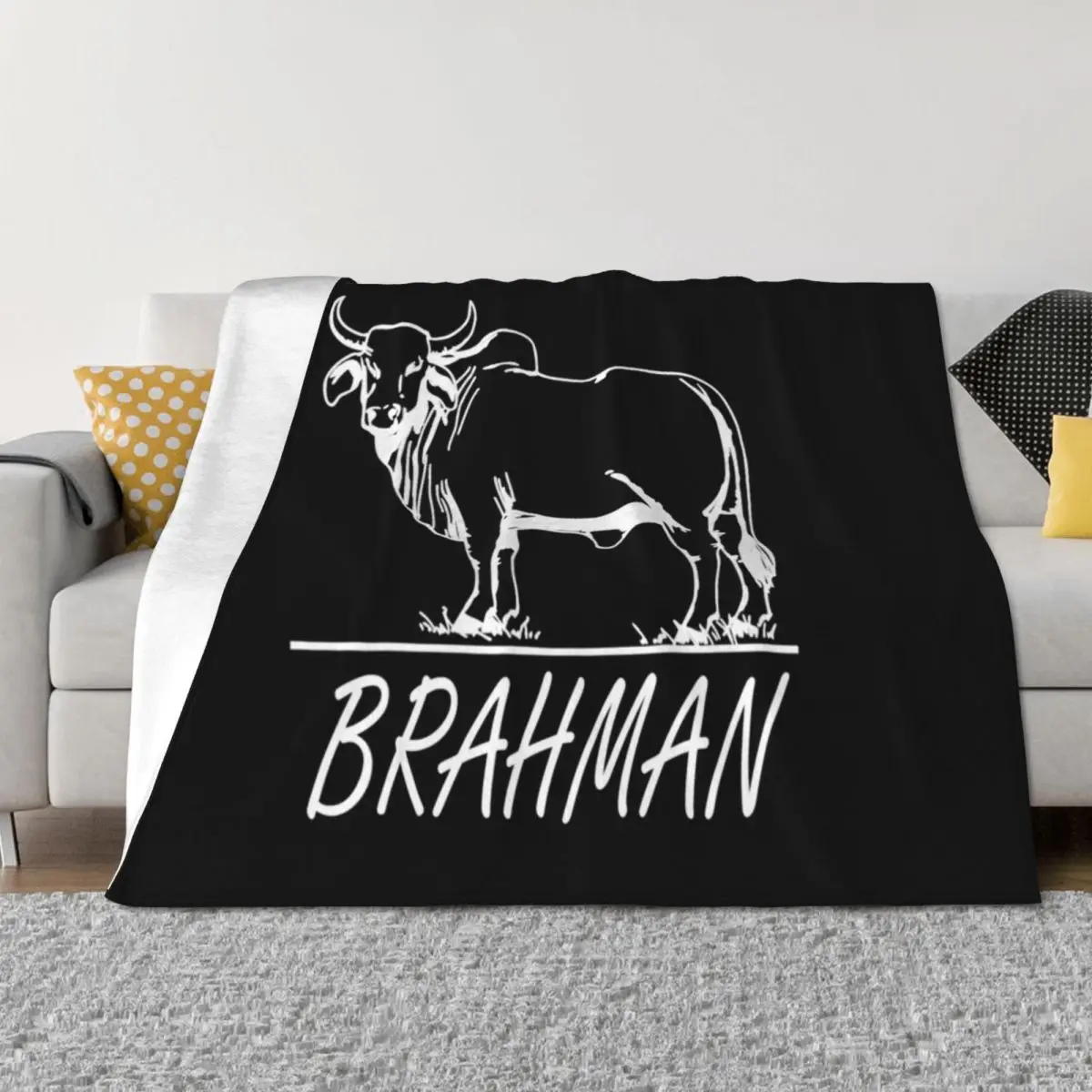 Zebu الماشية، Brahma Bulls، Brahman حليب البقر Yield.png رمي بطانية ريتروس أفكار هدايا عيد الحب للأطفال الرضع البطانيات