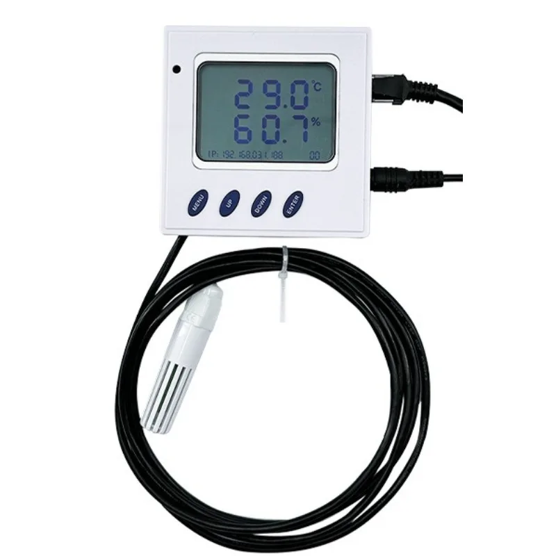 Ethernet Temperature and Humidity Transmitter, Support IPv4 Address, TCP UDP SNMP Protocol,PoE Power Optional,Sht30,LCD