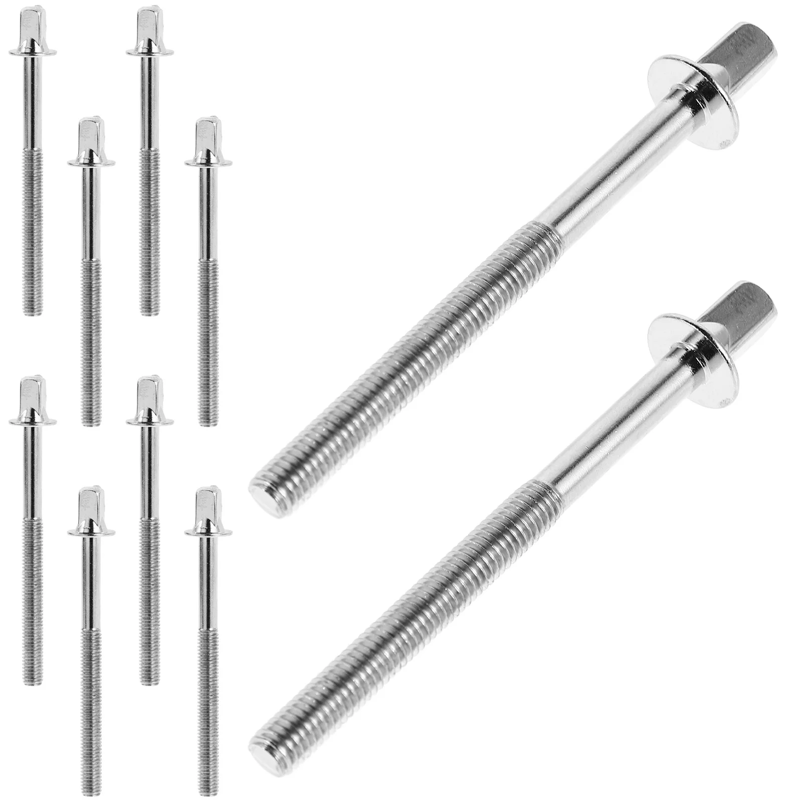 

12pcs Drum Tension Rods Stainless Steel M5 Silver For Drum Kit Repair Percussion Instrument Accessories Fasteners Replacement