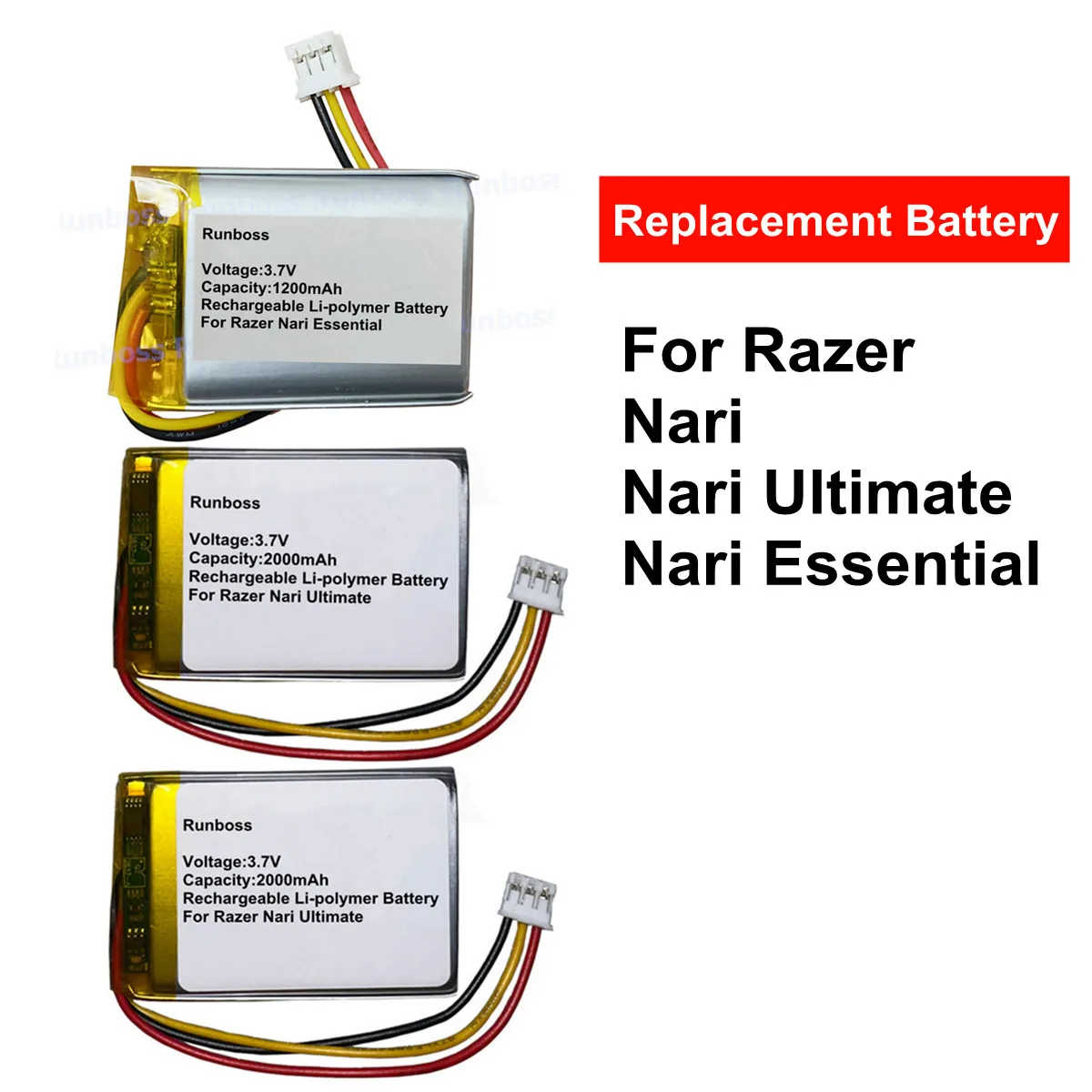 Replacement Headset Battery For Razer Nari Ultimate Nari Essential RC30-026901