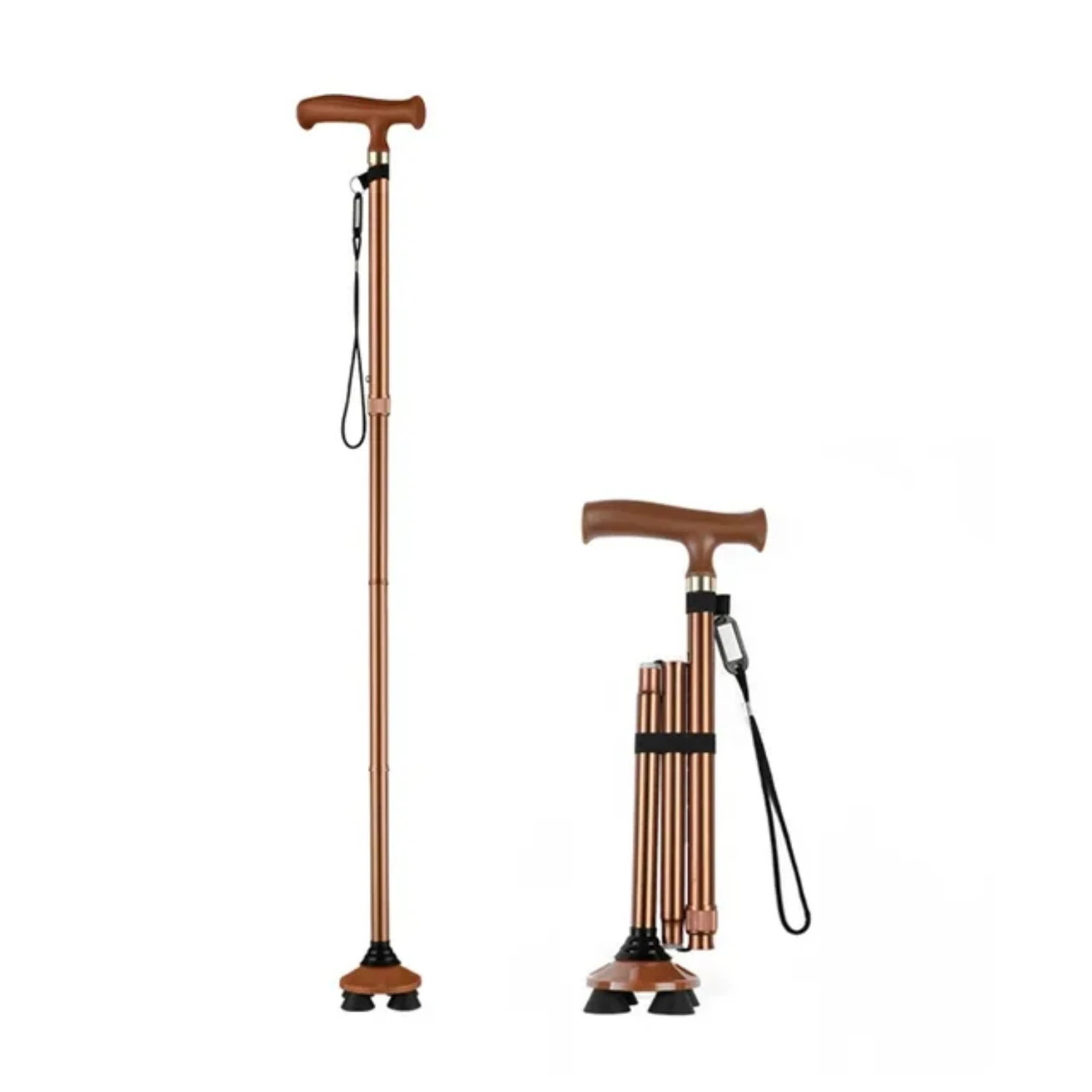 New 240064 Aluminum Alloy Cane Telescopic Folding Seven Sections Cane Walking Sticks