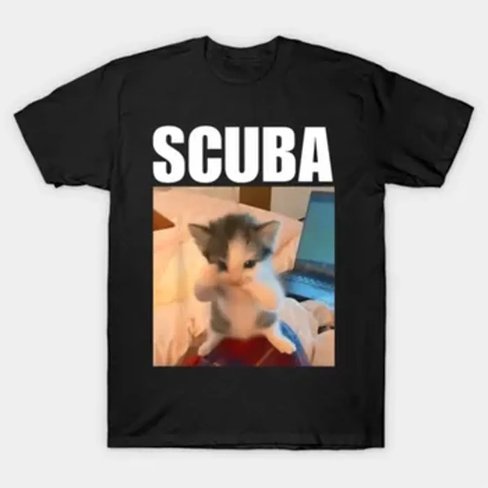Funny Scuba Dance Meme Graphic For Ocean Lovers And Viral T-shirt For Men Women 100% Cotton T Shirts Short Sleeve
