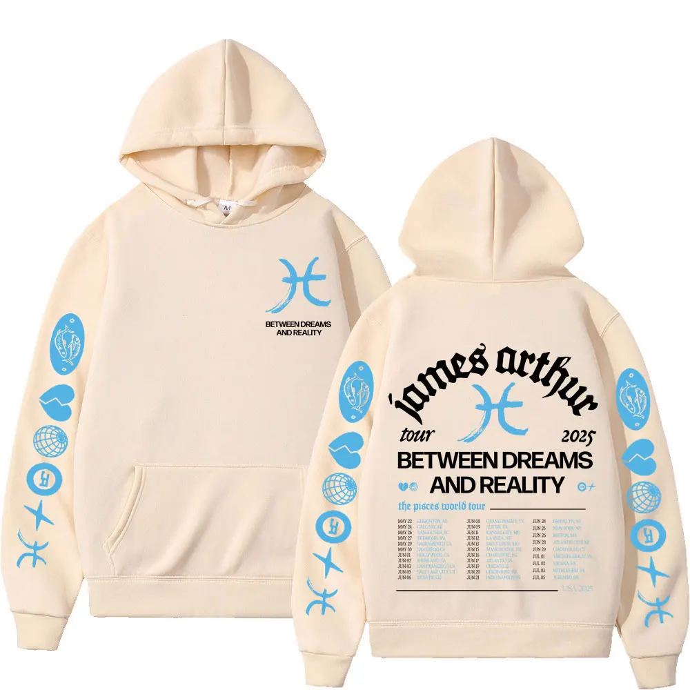 جيمس آرثر ذا بيسز جولة حول العالم 2025 هوديي الرجال النساء موضة البلوز بأكمام طويلة الجمالية العصرية ملابس رياضية كاجوال بلايز