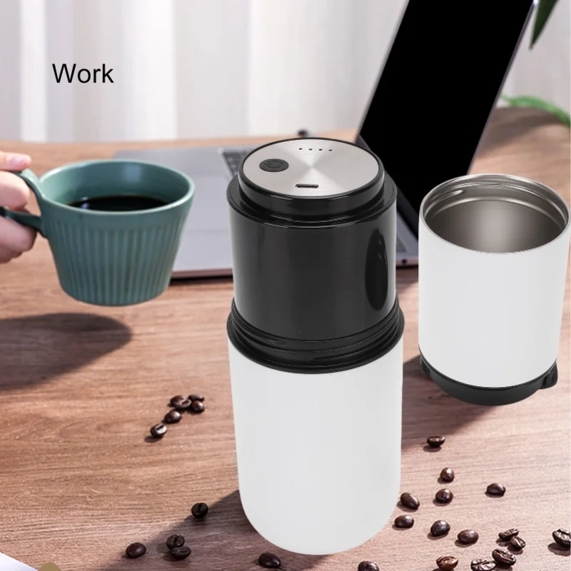 Cordless Electric Coffee Machine 350ML With Mill Rechargeable Battery Semi Automatic Cup For Camping Office