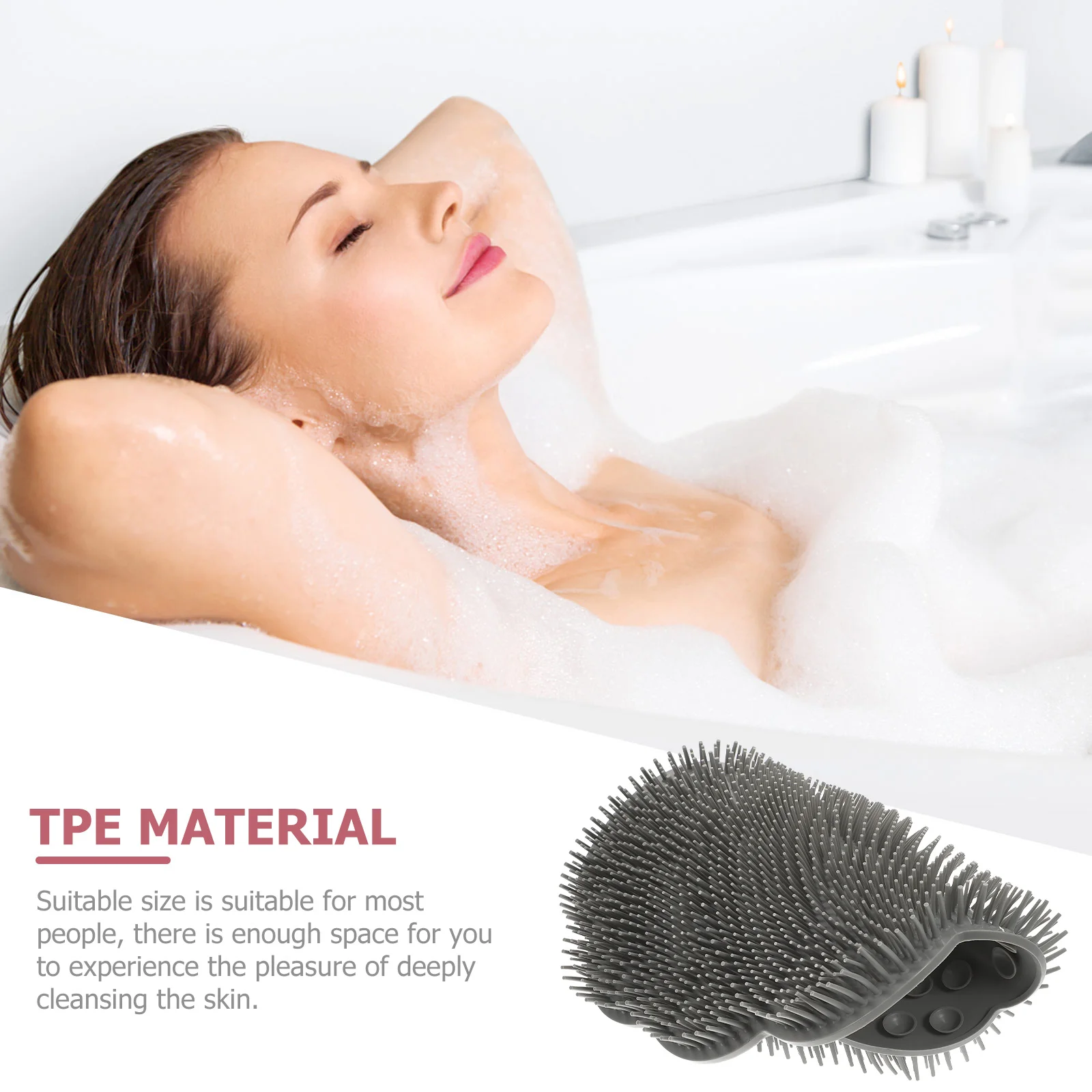 

Suction Cup Back Scrubber Shower Wall Mounted Hands Free Deep Skin Cleansing Foot Scrubber Bath Massage Pad Relaxation