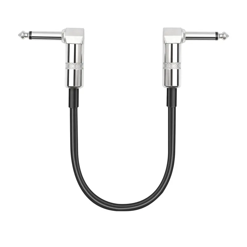 AA90-5 Packs Guitar Effect Pedal Flat Patch Cables 6 Inch Length With 1/4 Inch Right Angle Connectors Patch Cable Durable