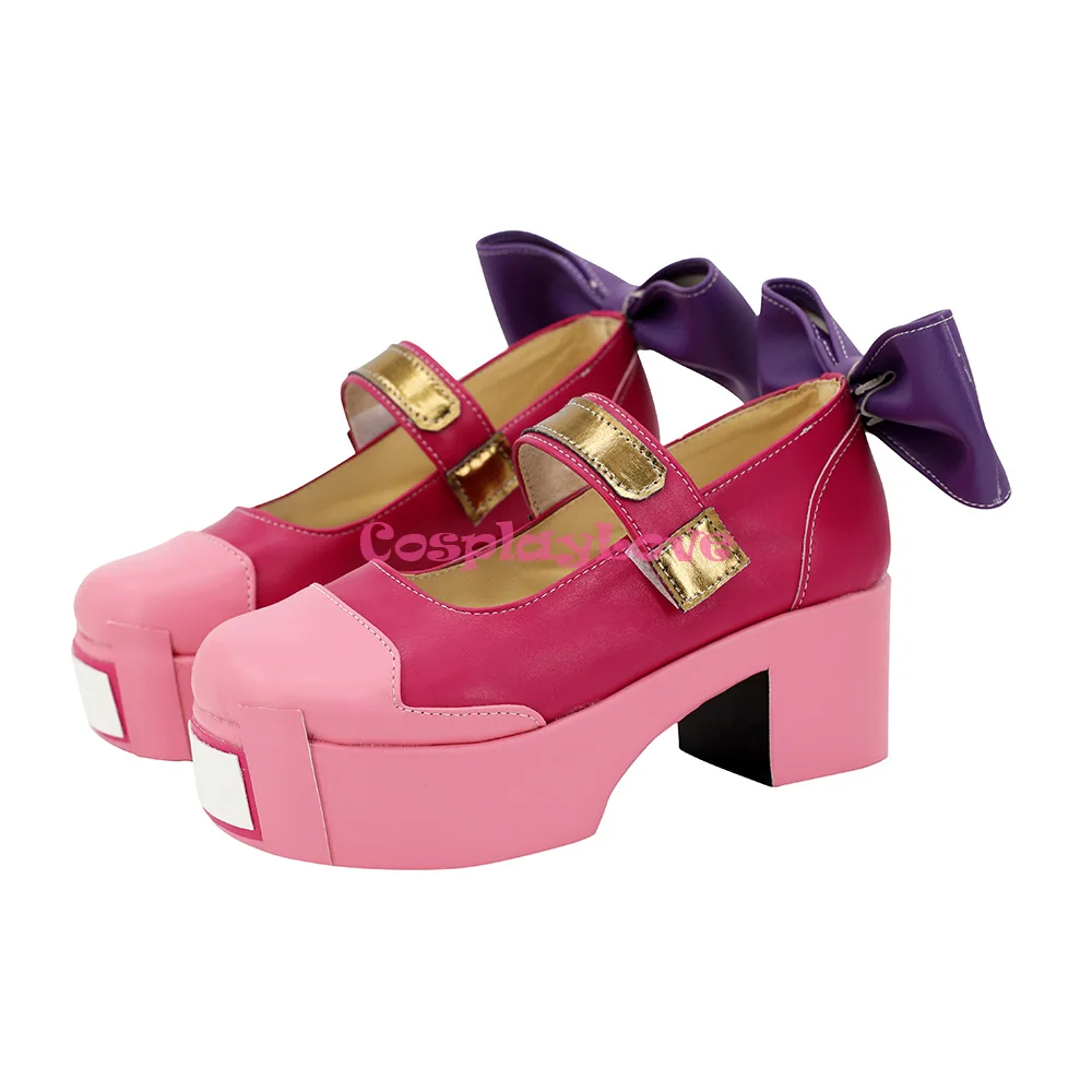 CosplayLove OW GAME Magical Kiriko Pink Coslay Scarpe Stivali lunghi in pelle realizzati su misura per Halloween Natale