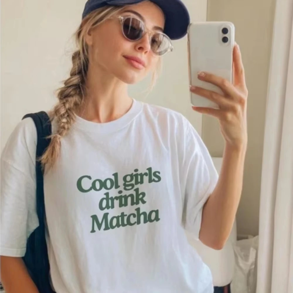 

Matcha Lover Club Vintage T-Shirts for Women Cute Tea Lover T Shirt Short Sleeve Retro Foodie Tshirt Tops Gift T Shirt Women
