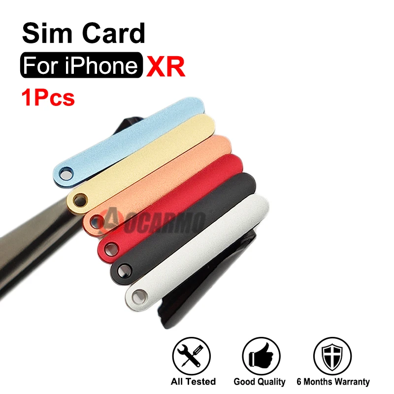 For iPhone XR Single & Dual Sim Tray SIM Card Slot Black Blue Red Orange Silver Replacement Parts