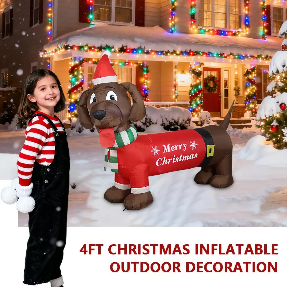 4ft طويلة وينر الكلب الذاتي نفخ مع دعوى مثالية ل الألماني تفجير ديكورات للباحة داخلي في الهواء الطلق عيد الميلاد نفخ Z2J6 #2