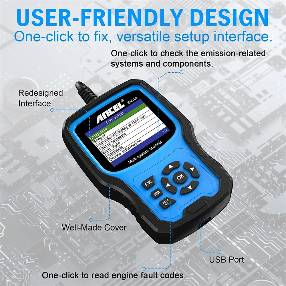 ANCEL BM700 PRO OBD2-Scanner für BMW/Mini/RR All System Code Reader DPF EPB SAS TPMS Batterieregistrierung OBD2-Diagnosetool – Detail 9