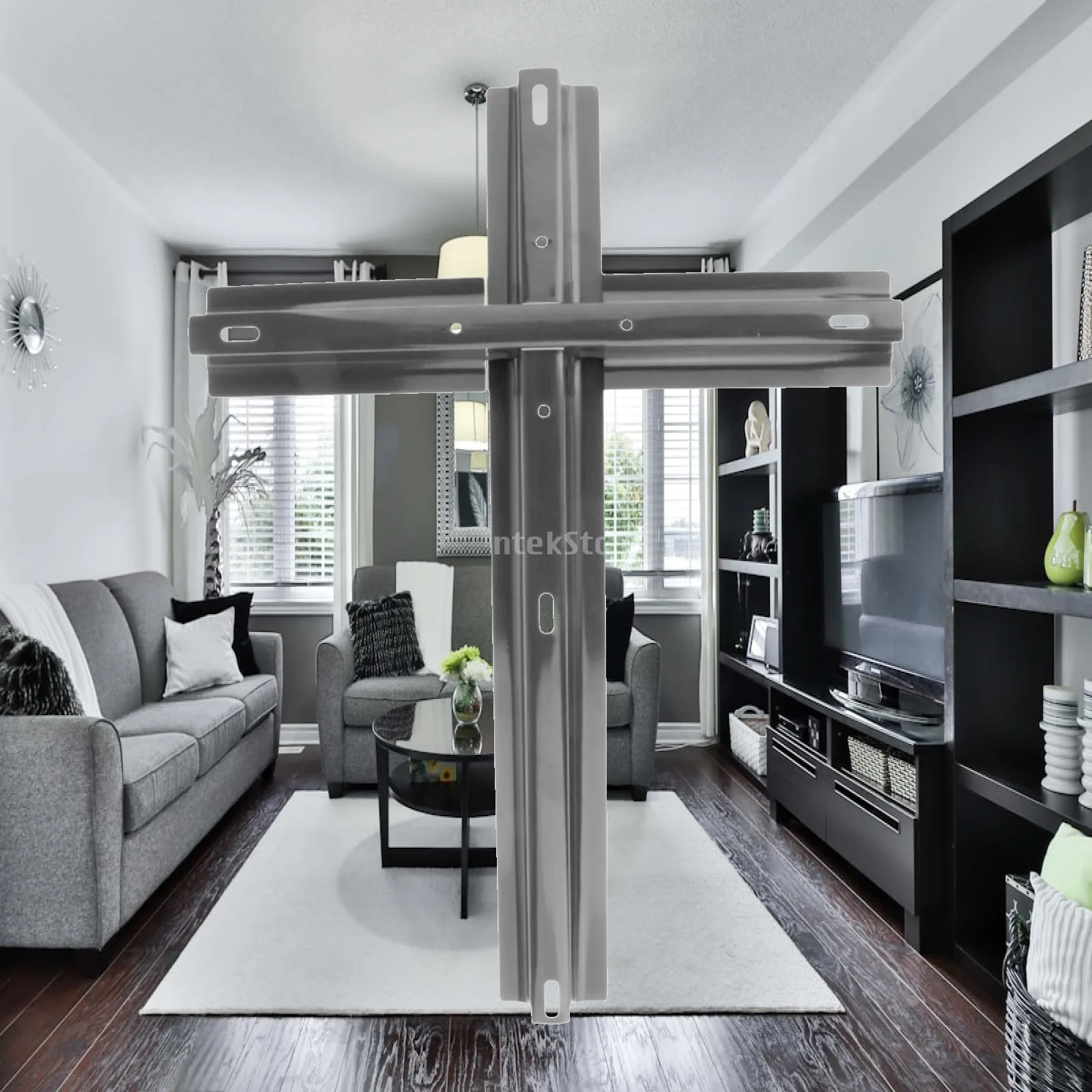 Metal Parasol Base Cross Frame Patio Umbrella Stand Outdoor Market Holder Accessories for Terrace Garden Pool