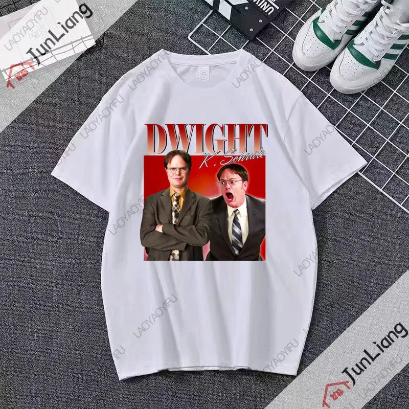 Dwight Schrute T-shirt Office TV Show Top Novel Short Sleeved Sailor Collar Women Men Fall/winter Funny Street Fashion Wear