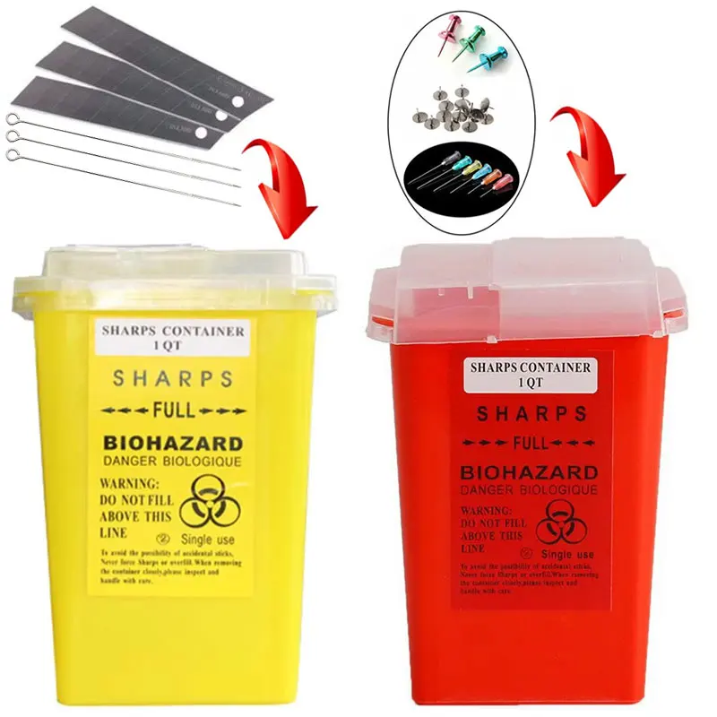 

1/2pcs Tattoo Sharps Container Tattoo Needles Collection Buckets Needles Waste Recycling Containers Sharp Objects Trash Can