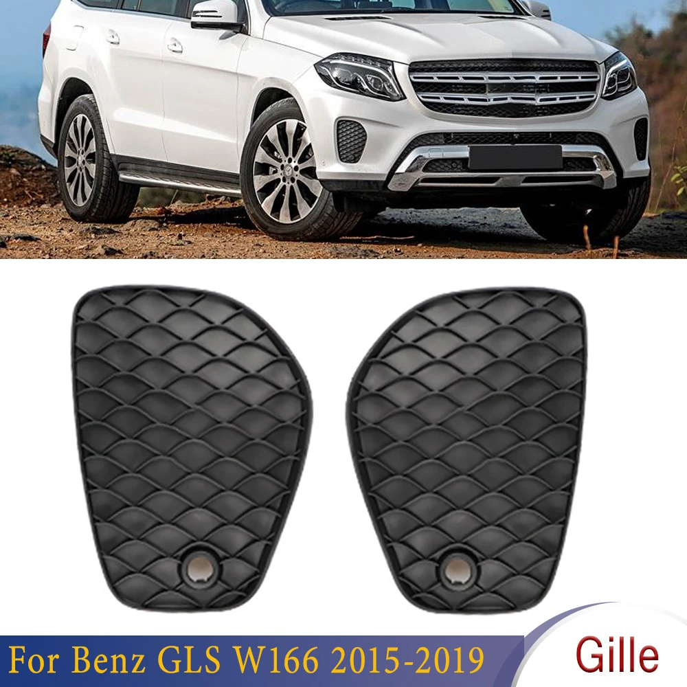 

For Mercedes Benz GLS W166 2015-2019 Front Bumper Fog Light Lamp Grille Frame Parking Sensor Protect Cover 1668859022 1668859122