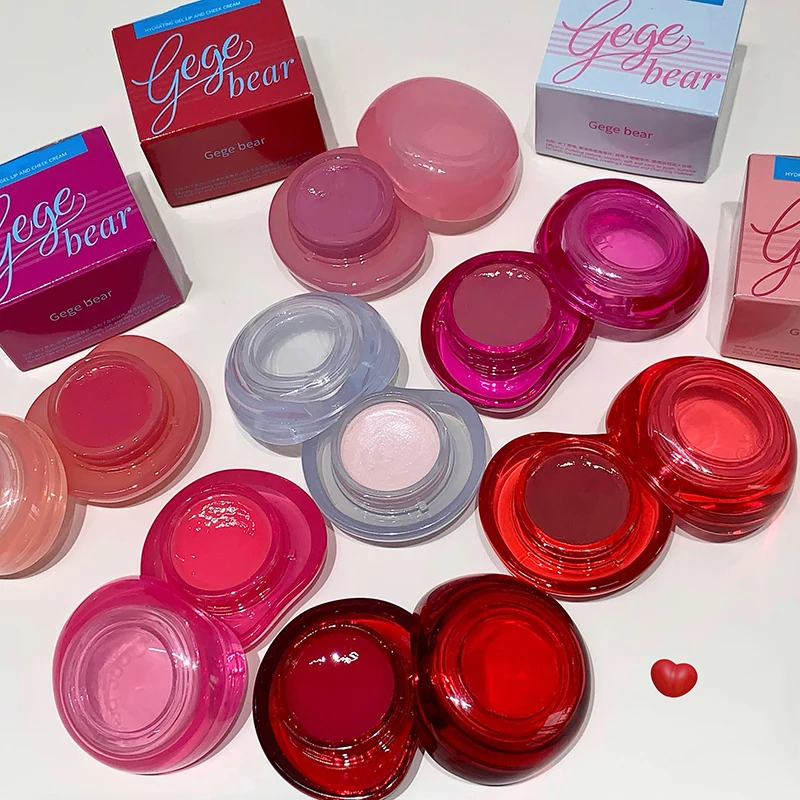 Gege Bear Gel Texture Lip And Cheek Dual-purpose Cream Blush Lipstick Dual-purpose Brightening And Moisturizing