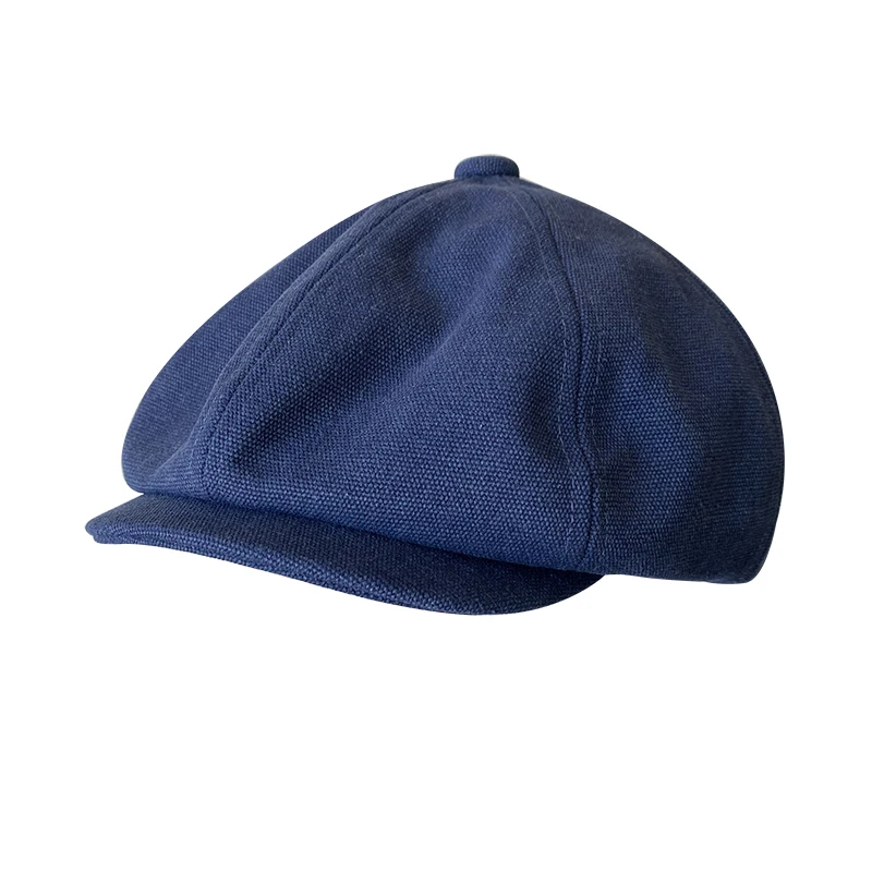 Men Vintage Cotton Bakerboy Caps Newsboy Hat Spring and Autumn Women Lightweight Breathable Flat Hat Beret Hats Blue Grey BJM53